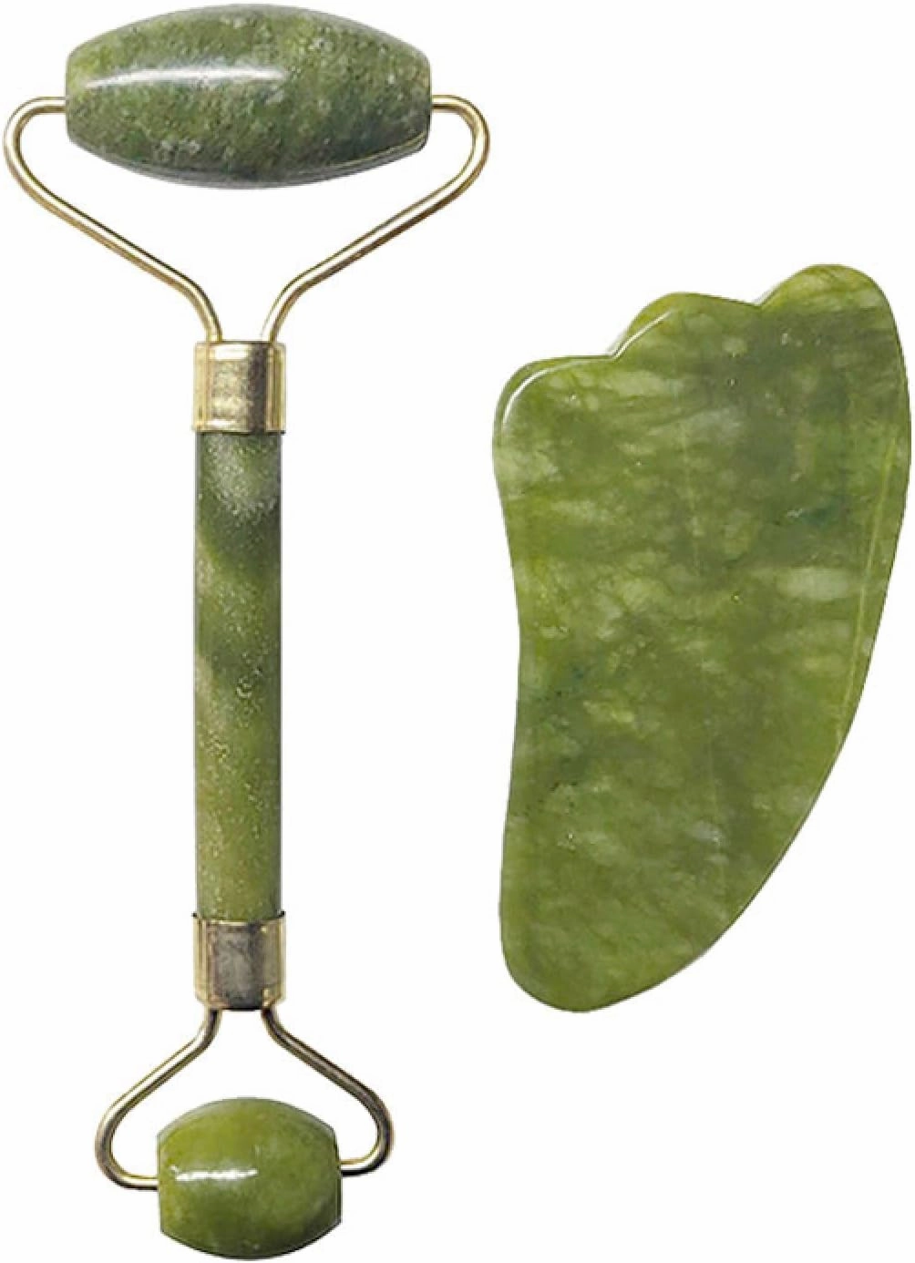 Gouache Stone Jade Roller Face Massager Gouache Scraper Set Natural Jade Facial Massage Roller Gua Sha Scraper Face,Type 16