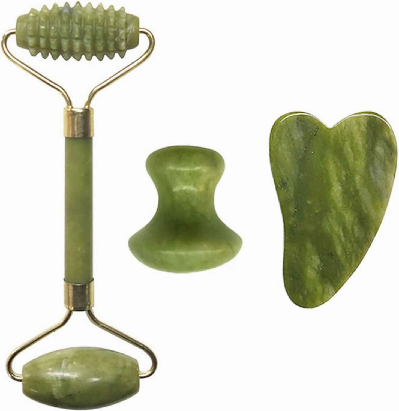 Gouache Stone Jade Roller Face Massager Gouache Scraper Set Natural Jade Facial Massage Roller Gua Sha Scraper Face,Type 16