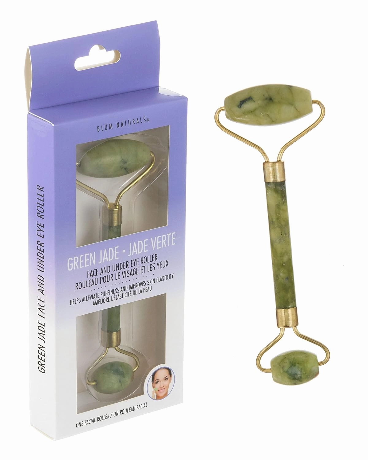 GREEN JADE STONE FACE AND UNDER EYE ROLLER (Type B)