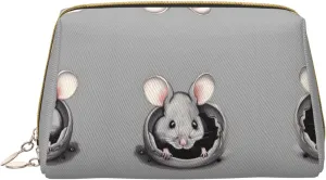 Grey Ratmakeup Bag Organizer,Toiletry Cosmetic Bag,Zipper Pouch Brushes Storage Case(Large)