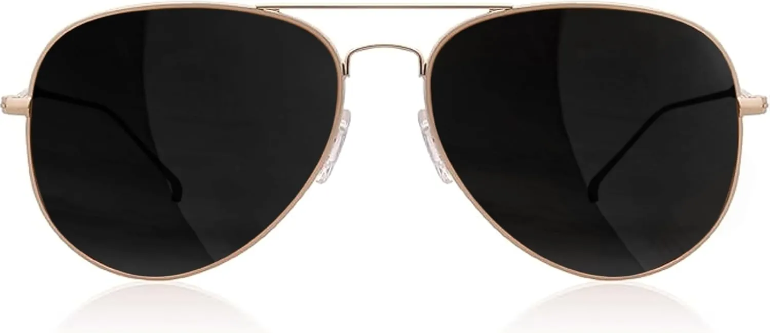 grinderPUNCH Unisex Aviator Sunglasses | Fashionable & Lightweight Frame Suits All Face Shapes | 100% UV Protection