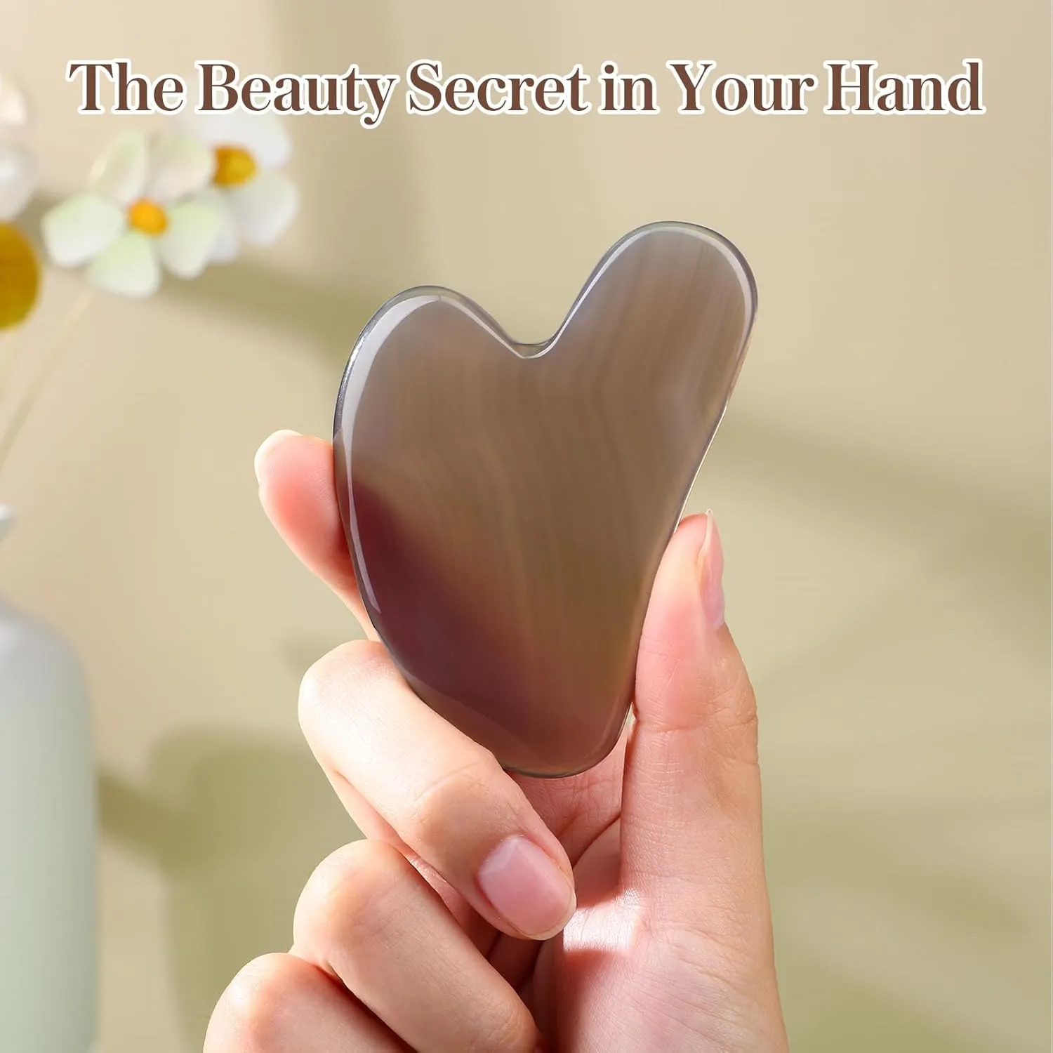 Gua Sha Facial Tools Gua Sha Agate Stone for Face Skincare Facial Body for Gray