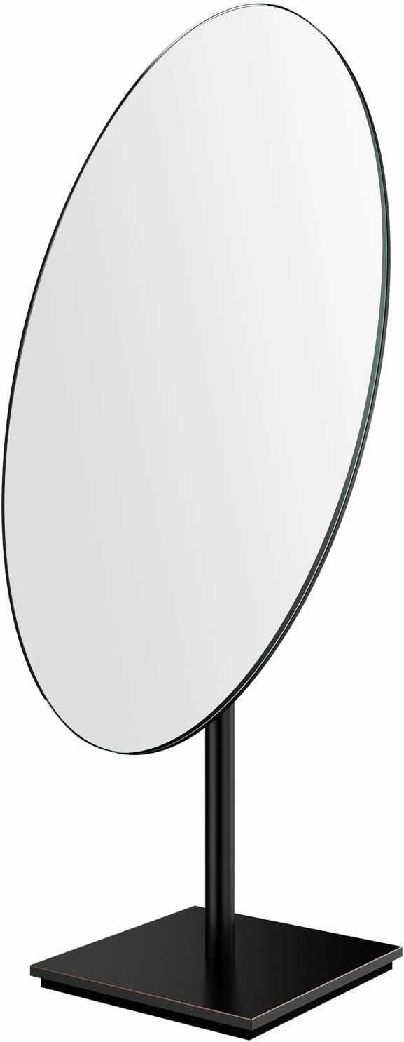GURUN Large Oval Tabletop Vanity Mirror 7x12 Oil Rubbed Bronze Luxuries Makeup Mirror with Stand for Jeweller's M2017-ORB