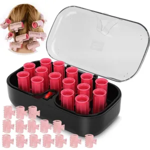 Hair Curlers Rollers Set, 15pcs Electrci Hair Perm Rods with 30mm Rollers, Hair Clips and Curling Tool for Hair Styling