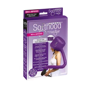 Hair Flairs Bonnet Hood Hair Dryer - Award winning Original Patent - Perfect for Travel - Attachment Hair Flair Deluxe Softhood (Purple)