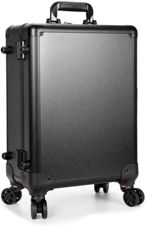 Hairdressing Makeup Case With Lamp And Ladies Makeup Barber Suitcase Wheels Trolley Tool Box(D)