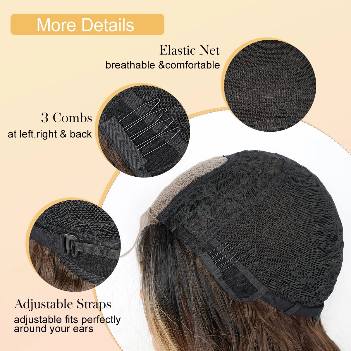 Halcyon Long Brown Wavy Wig for Women Brown Wig With Highlights 26 Inch Middle Part Long Wavy Synthetic Curly Wig for Daily Use Brown Mixed Blonde Wig