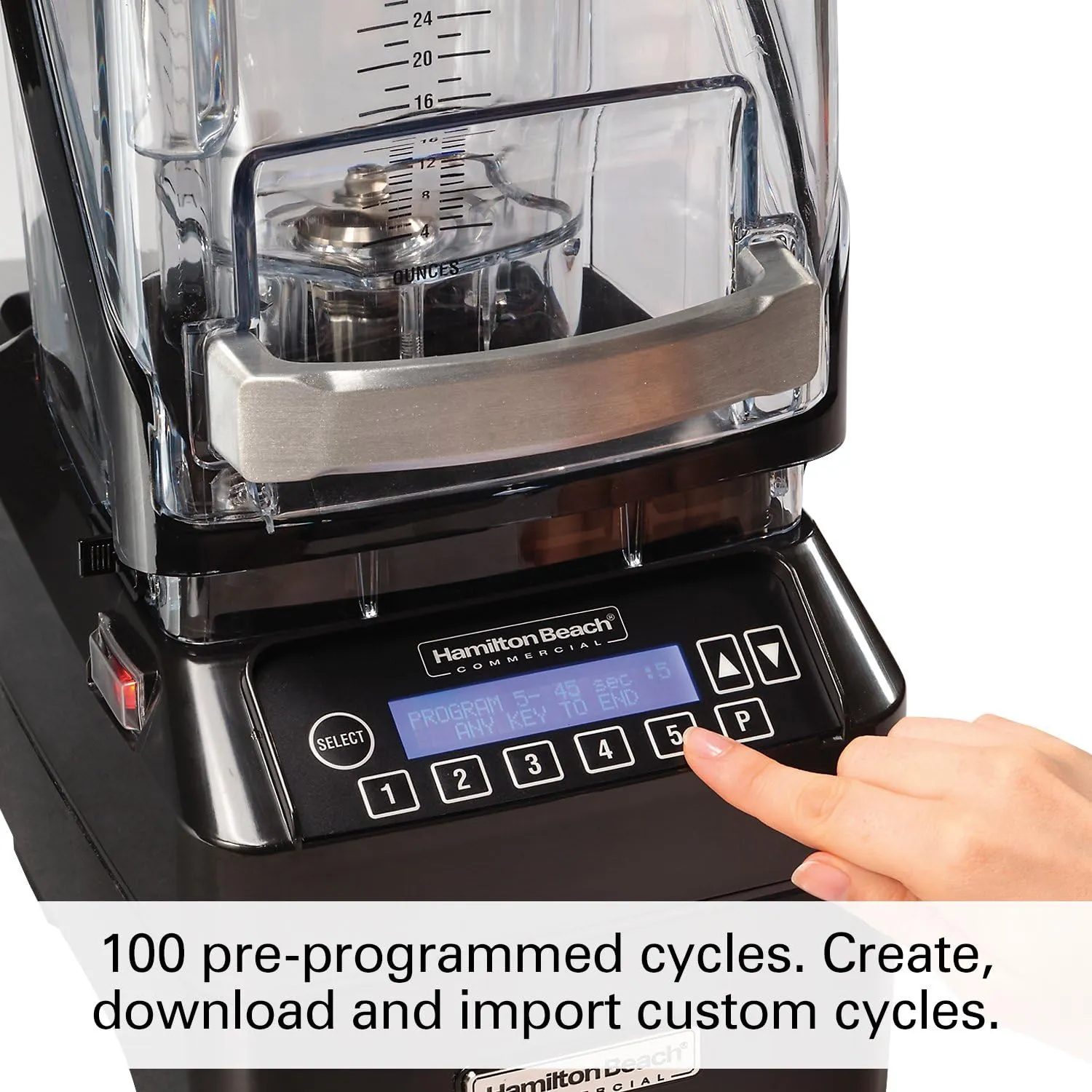 Hamilton Beach Commercial The Eclipse Blender, 64 oz./2L, 3 hp, Quiet Blend Technology, 120 Volt, 18.5" Height, 8.5" Width, 10.75" Length, (HBH755)