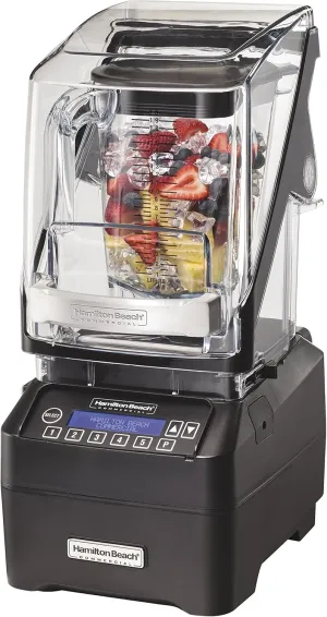 Hamilton Beach Commercial The Eclipse Blender, 64 oz./2L, 3 hp, Quiet Blend Technology, 120 Volt, 18.5" Height, 8.5" Width, 10.75" Length, (HBH755)