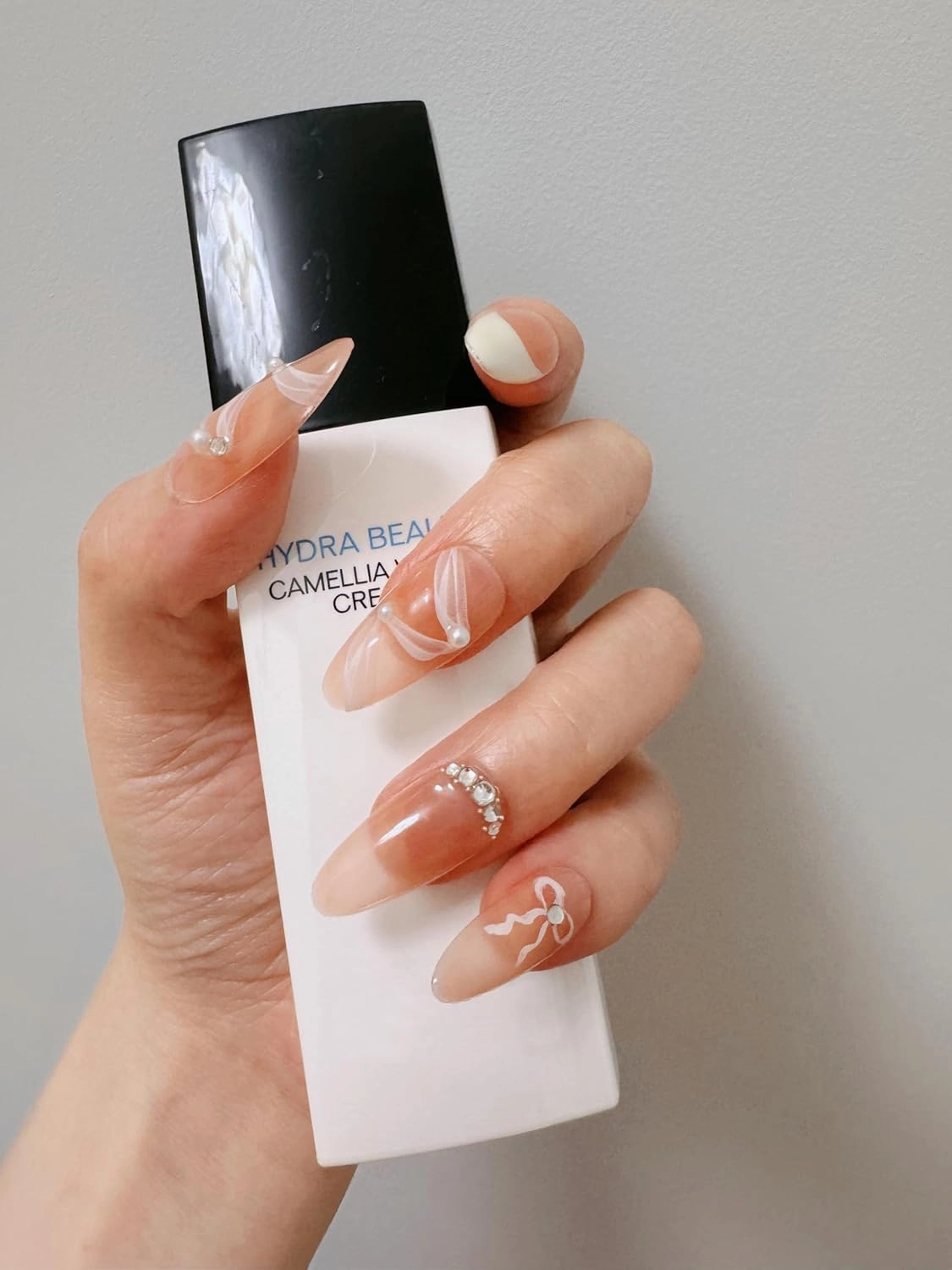 Handmade Press on Nails - Vividvibe Long Oval Pink ballet girl series French ribbon.Re-usable and Eco-friendly,Come with Glue Tabs,10 pcs (Pink, S),Ballerina bliss