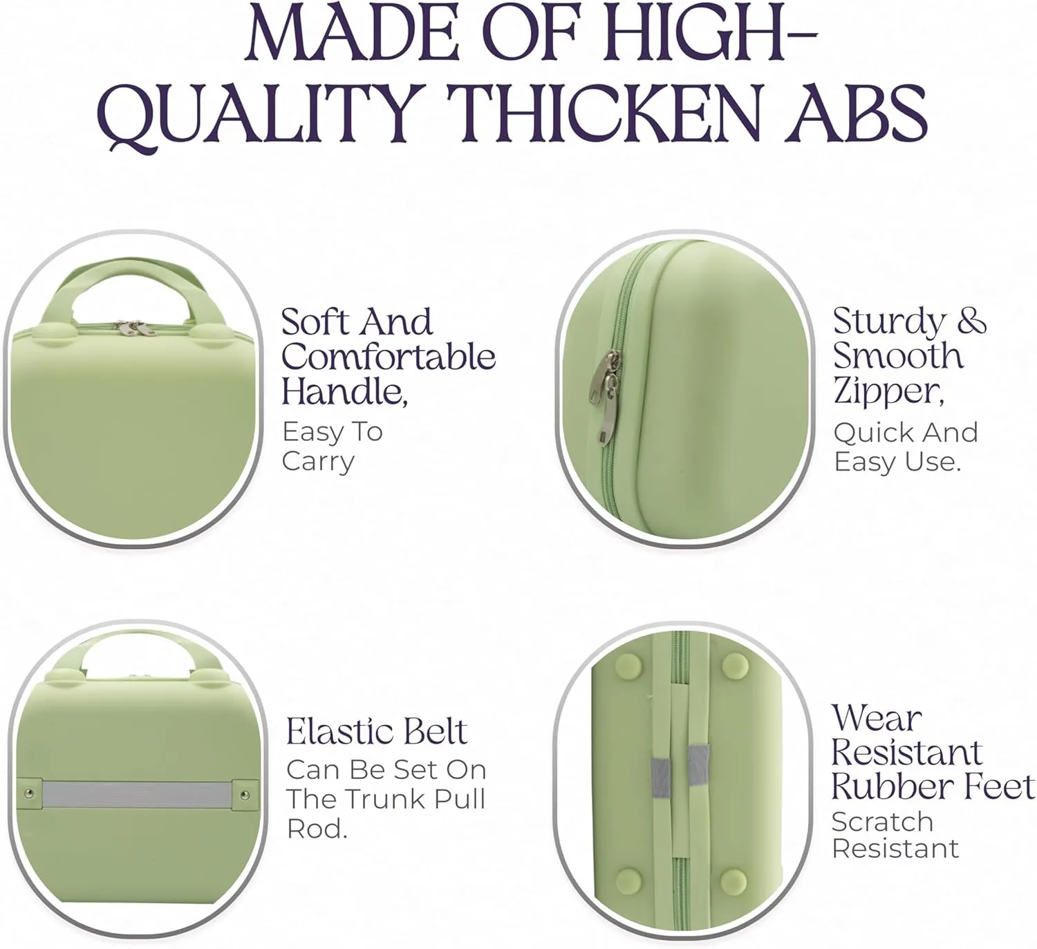 Hard Shell Travel Cosmetic Case, 12 Inch Hardshell Suitcase Mini Toiletry Bag, Luggage Beauty Case with Strap Mint Green