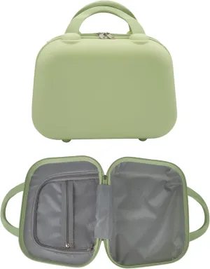 Hard Shell Travel Cosmetic Case, 12 Inch Hardshell Suitcase Mini Toiletry Bag, Luggage Beauty Case with Strap Mint Green