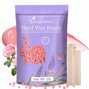 Hard Wax Beads for Hair Removal, 2LB – Premium Hair Removal Wax Refill for Sensitive Skin with Rose Formula, Ideal for Facial and Brazilian Areas