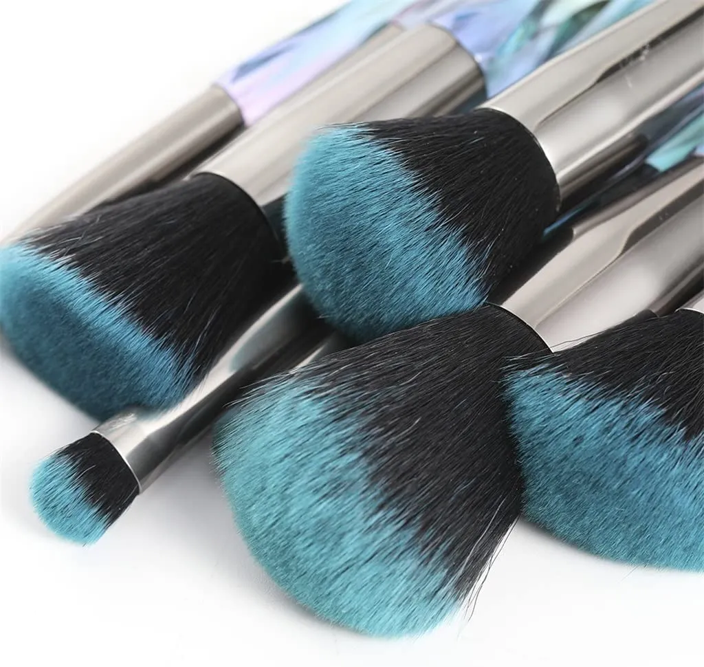 HAYNAH Marycan Makeup Brushes 10PCS Crystal Makeup Brushes Set Cosmetic Beauty Powder Brush Concealer Eye Shadow Complete Makeup Kit (Color : Green)
