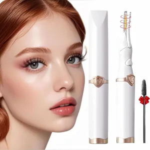 Heated Eyelash Curler, 2-in-1 Clip-Type Design, 3 Temperature Modes, USB Rechargeable Electric Eyelash Curler, Natural Curling 24H Long-Lasting Curl, Gift for Women & Girls, Beige-CB