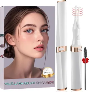 Heated Eyelash Curler - 2-in-1 Clip-Type Electric Lash Curler, USB Rechargeable with 24H Long Lasting, 3 Heat Settings & 8-Second Fast Heating, Makeup Tool Gift for Women Girls (White)