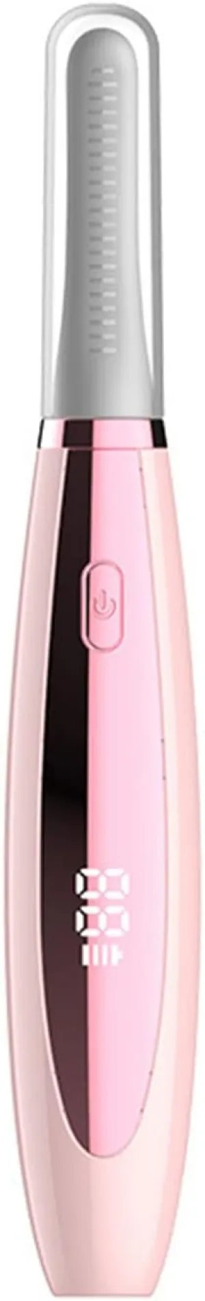 Heated Eyelash Curler Brush Electric Lash Curler Curlers Heat with Comb Built in Silicone Heating Pads for Women Mini USB Rechargeable (15X1.1X4.5cm,Rink)