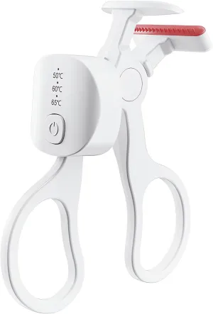 Heated Eyelash Curler Electric 3-Level Adjustable Temperature, Fast Heat Up Natural C-Shaped Curling 24-Hours Long Lasting