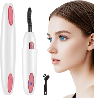 Heated Eyelash Curler, Electric Eyelash Curler for Fast Heat up Within 10s - 24 Hours Long Lasting, 2 Temp Settings Makeup Tools Safe & Portable Lash Curler with USB Charging