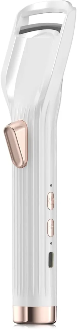 Heated Eyelash Curler Premium PRO - Fast Heat up in 8s - 24 Hours Long Lasting - Rechargeable Electric Eyelash Curler with Type-C, 2 Heat Modes, Anti-Burn Eyelid, White-BA