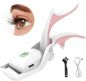 Heated Eyelash Curler, Rechargeable Handheld Eyelash Curler with 3 Heating Modes & 15s Fast Preheat 5 Mins Power 0ff and Large Wide Opening for Quick Natural Eyelashes, Heated-Eyelash-Curler-Electric