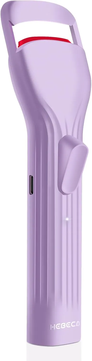 Heated Eyelash Curlers, Electric Eye Lashes Curler with Innovative Heating Silicone Pad for Lifted Lashes 24 Hours, No Pinching, Quick Rechargeable 600mAh Battery Purple EC2001
