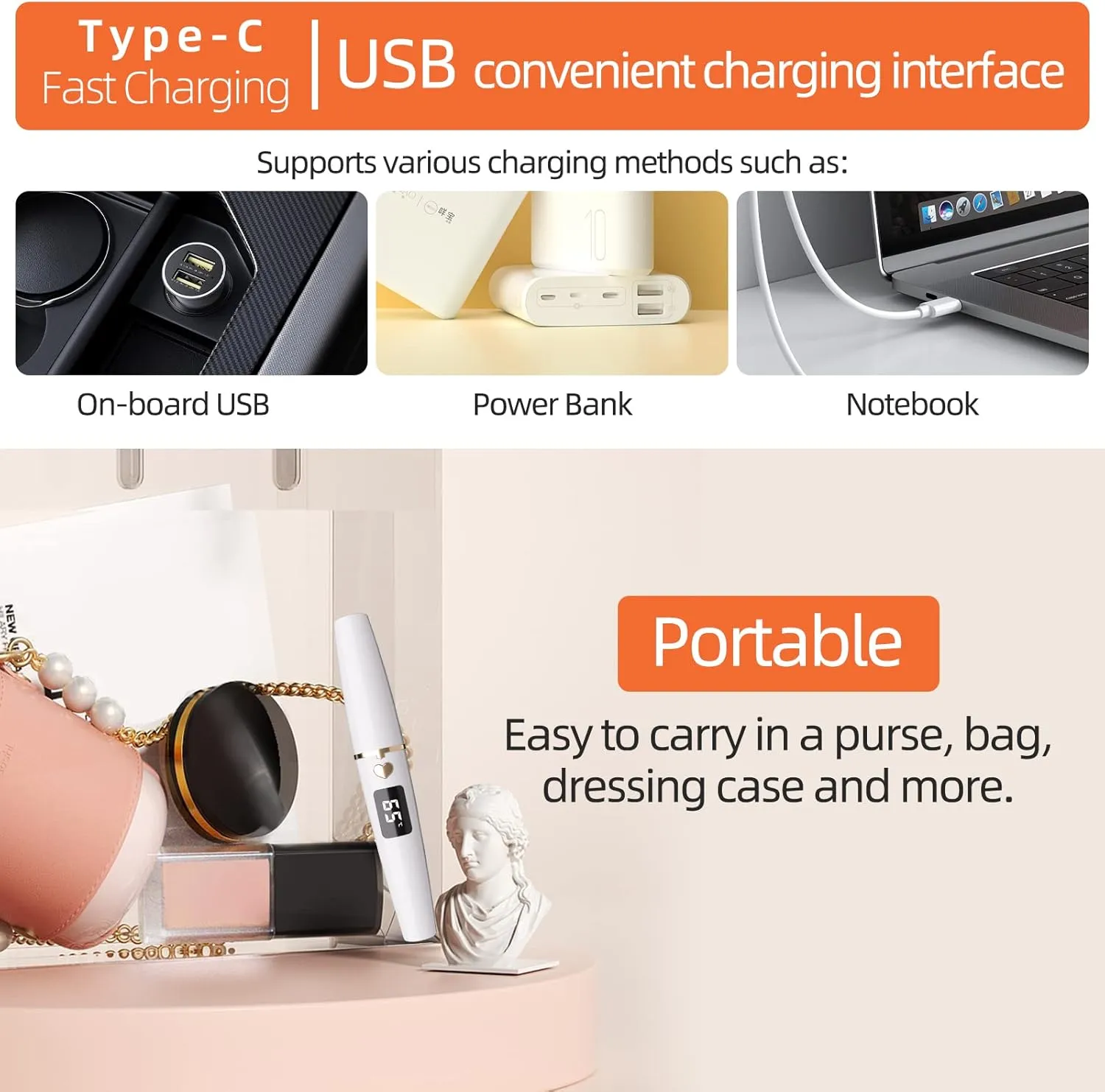 Heated Eyelash Curlers, Portable Heated Lash Curler,Heated Eyelash Curler Intelligent Power 0ff, Makeup Electric Eyelash Curler (White, X8-132MM)