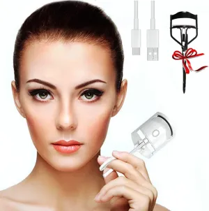 Heated-Eyelash-Curlers, Rechargeable Electric Eye Lash Curlers,2 Heating Modes Quick Natural Curling Eye Lashes, with Sensing Heating Silicone Pad, Classic Lash Curler
