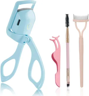 Heated Eyelash Curlers,Heated lash Curler,Eye Lash Curler,Electric Eyelash Curler,3 Heating Modes with Sensing Heating Silicone Pad,Quick Natural Curling Eye Lashes,Bright Pink