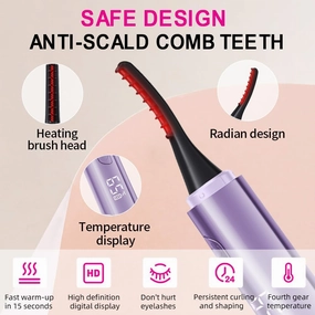 Heated Eyelash Curler, Electric Eye lash Curlers for Makeup Women Tools USB Rechargeable, Fast Heat up Within 10s - 24 Hours Long Lasting, with 4 Heating Modes Eyelash Curlers with LED Display,