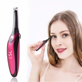 Heated Eyelash Curler, Electric Eyelash Curler, Mini USB Rechargeable LCD Display Quick Heating with 4 Temperature Gears, Long Lasting Safe and Natural【2020 NEWEST】YOMOCHI