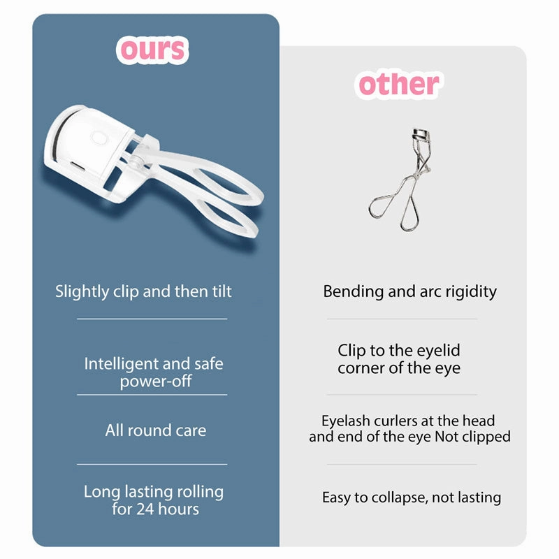 Heated Eyelash Curler Electric Temperature Control Mini Eyelash