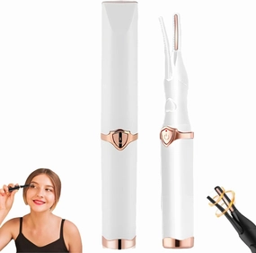 Heated Eyelash Curler for Women, 2025 New Mini USB Rechargeable Heated Lash Curler with 3 Heat Modes, Natural Curling Long Lasting Electric Eyelash Curlers (White)