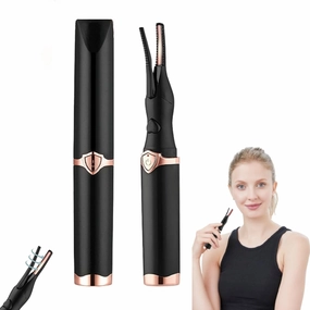 Heated Eyelash Curler for Women, 2025 Upgrade 8s Quick Heat, 2 in 1 Electric Eyelash Curler, Portable, USB Rechargeable (Black)