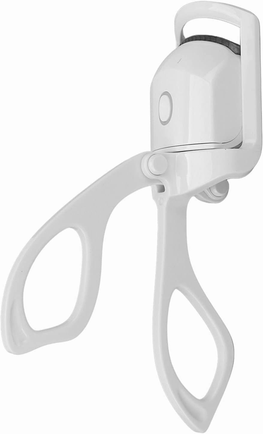 Heated Eyelash Curler Mini Eyelash Curling Tool White Portable for Makeup