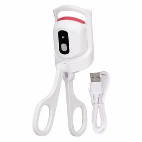 Heated Eyelash Curler Mini Long Lasting Electric Lash Curler White for Easy Use