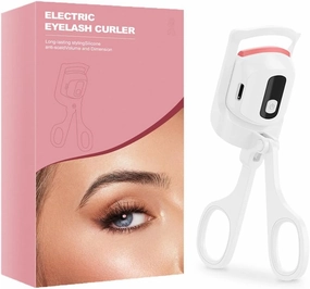 Heated Eyelash Curler, Rechargeable Electric Eyelash Curler for Travel, 24 Hours Long Lasting and Fast Heat Up withTemperature Control, Safe Lash Curler, Quick Natural Curling Eye Lashes (White)
