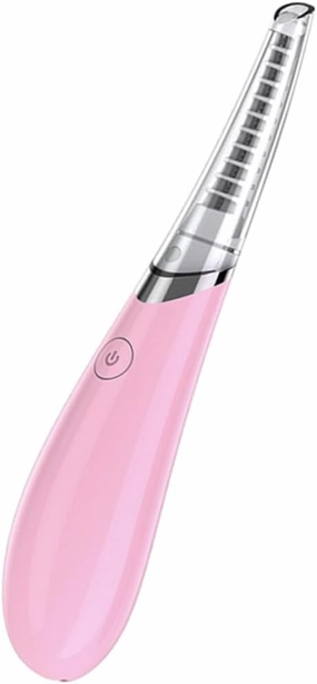 Heated Eyelash Curler USB Rechargeable Makeup Tool Painless Electric Curler Curved Brush Head Dual Temperature Settings for Lashes Portable Beauty Device Pink