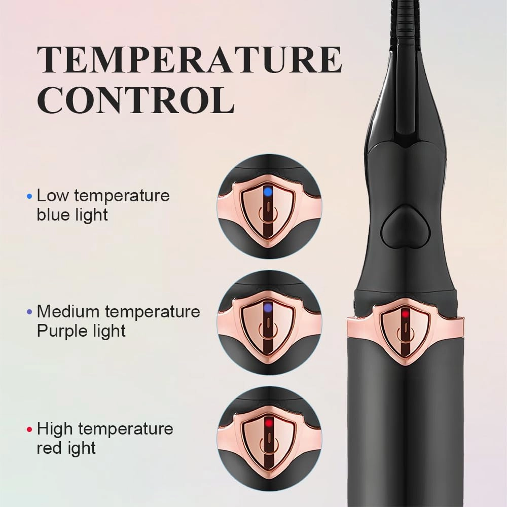 Heated Eyelash Curlers, 2025 Rechargeable Heated Eyelash Curler for Quick Heating Curling, 2 in 1 Electric Eyelash Curler for Instant Glam, Upgrade Electric Eyelash Curler with USB Cable (Black 2pcs)