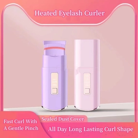 Heated Eyelash Curlers, Electric Eyelash Curler,Home Use and Travel Friendly, Safe and Effective Eyelash Curler, 3 Levels of Heating, Natural Fast and Long-Lasting curl (Sakura Pink)