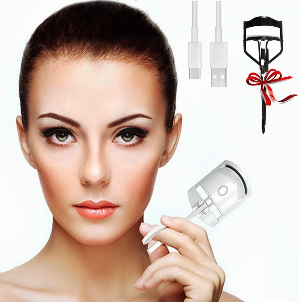 Heated-Eyelash-Curlers, Rechargeable Electric Eye Lash Curlers,2 Heating Modes Quick Natural Curling Eye Lashes, with Sensing Heating Silicone Pad, Classic Lash Curler
