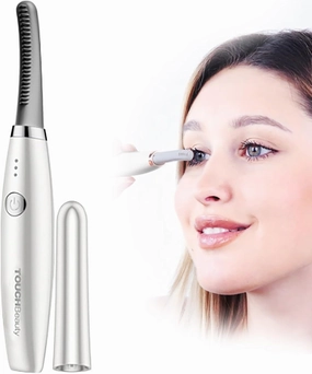 Heated Eyelash Curlers, Rechargeable Electric Eyelash Curler with USB-C, Eyelash Curler with Eyelash Comb Natural Curling 24 Hours Long Lasting, Makeup Tool for Girlfriend, Mother (White)