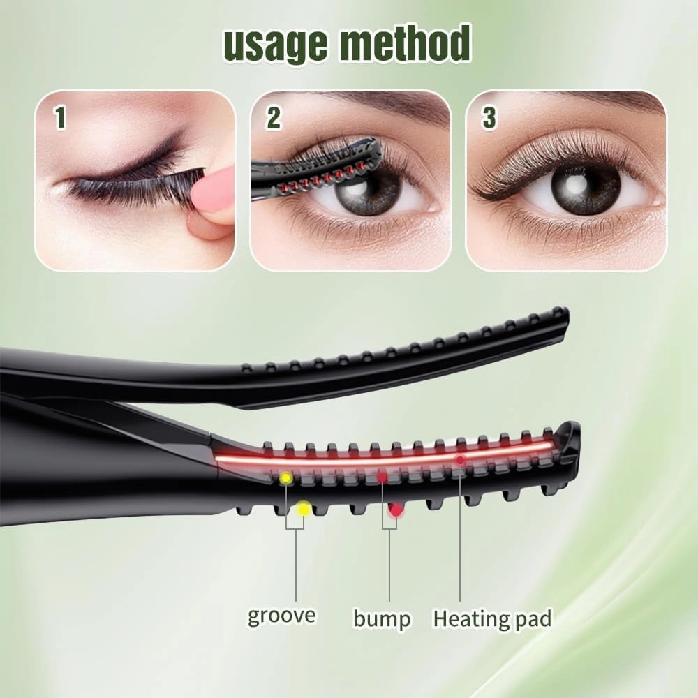 Heated Eyelash Curlers, Upgrade Mini USB Rechargeable Electric Eyelash Curler Lash Lifting Kit, Long Lasting Portable Makeup Heated Lash Curler Suitable (White)