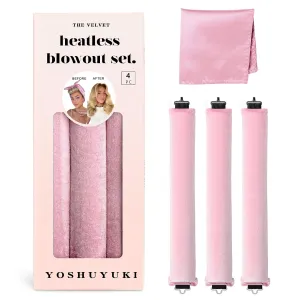 Heatless Hair Curler to Sleep in No Heat Velvet Heatless Curls Overnight Rods Curling Set Jumbo Large Foam Sponge Hair Rollers Curlers for Long Short Hair Volume Women Styling Tools Pink