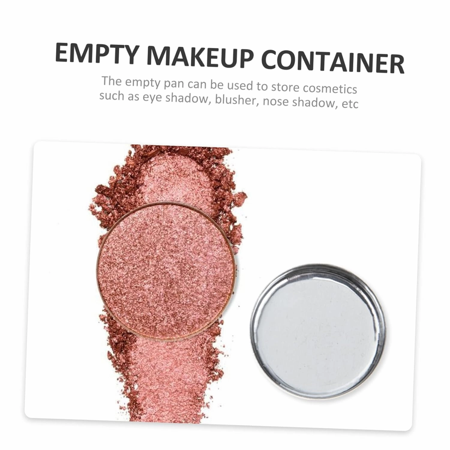 Hemoton 150pcs Empty Round Metal Pans for Eyeshadow Blusher Lightweight Cosmetic Accessory for Storage Travel for Mixing Makeup Custom