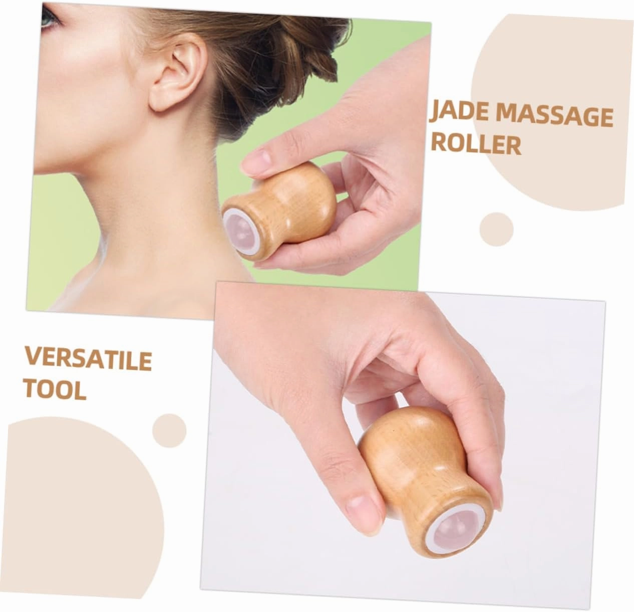 Hemoton 3pcs Jade Face Roller Massage Tool Multifunctional Facial Massage Roller for Full-Body Relaxation Promotes Absorption Convenient Home Use for Women