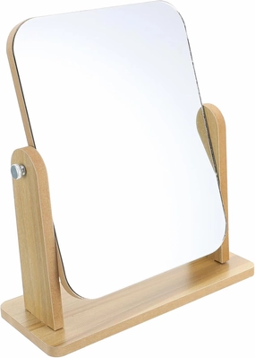 Hemoton Desktop Vanity Mirror Swivel Makeup Desk Mirror Round Dressing Table with Mirror and Stool Bathroom Vanity Portable Cosmetic Mirror Table Top Mirror Jewelry Shop Mirror Glass