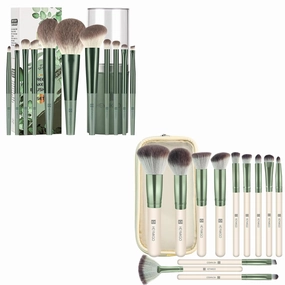 HEYMKGO Makeup Brushes, 12 Pcs Professional Makeup Brush Set with Case & 11 Pcs Makeup Brush Set with Case