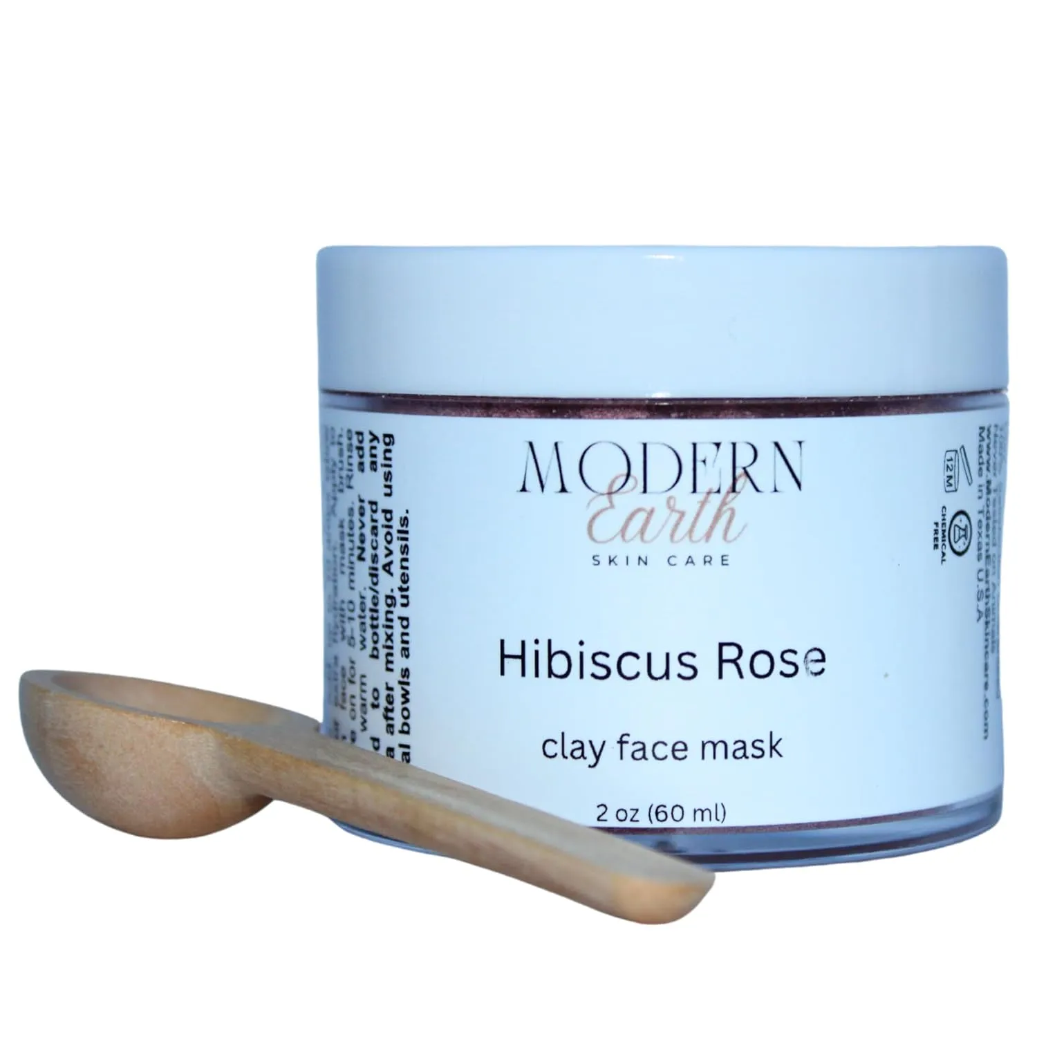 Hibiscus Rose Hydrating and Exfoliating Facial Mask, Skin Treatment Mask, Anti Aging Skincare Mask, Powder Clay face mask, 2 oz