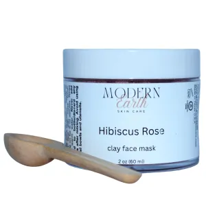 Hibiscus Rose Hydrating and Exfoliating Facial Mask, Skin Treatment Mask, Anti Aging Skincare Mask, Powder Clay face mask, 2 oz